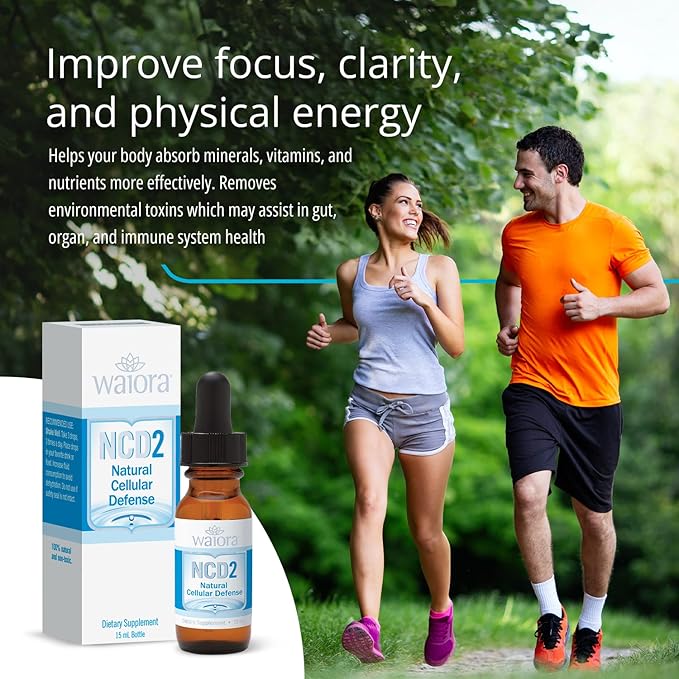 Waiora NCD2 Liquid Mineral Supplement Advanced Cellular Support Formula Daily Digestive &amp Detox Immune pH Balance Cleansing Easy-to-Use Drops (Two .5 oz Bottles 180 serv)