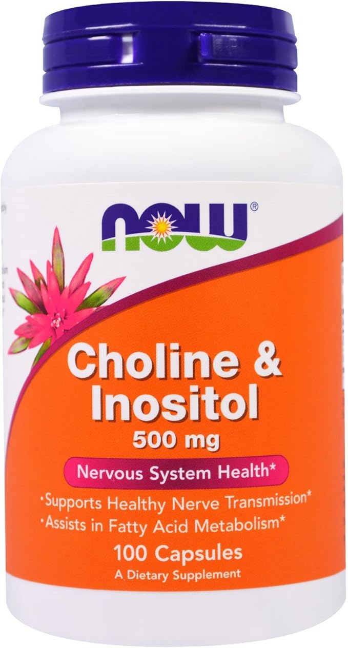 NOW Foods 3 Pack Choline &amp Inositol 500 mg 100 Capsules