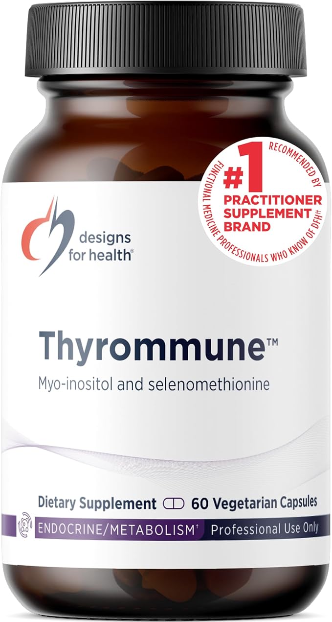 Designs For Health Thyrommune - Thyroid Support Supplement with Selenium (Selenomethionine) + Myo-Inositol - Vegan &amp Gluten-Free (60 Capsules)