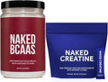 NAKED BCAAs Amino Acids Powder 500g (100 Servings) Creatine Stick Packs (30 Servings) – Unflavored Vegan Non-GMO Gluten Free Soy Free No Fillers