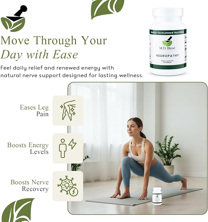 Neuropathy - Natural Blend for Optimal Nerve Pain Relief &amp Wellness Alpha Lipoic Acid L-Carnitine Vitamins B6 &amp B12 Skullcap Root Acetyl L-Carnitine Neuropathy Supplements 30 Capsules (Pa