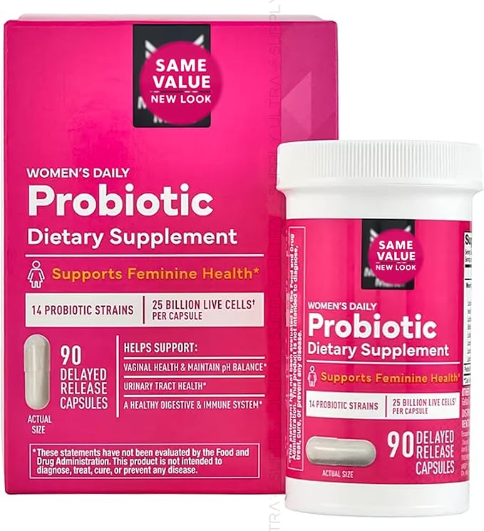 Members Mark Women's Probiotic 25 Billion CFU – 14 Strains Delayed Release Capsules 90 Count