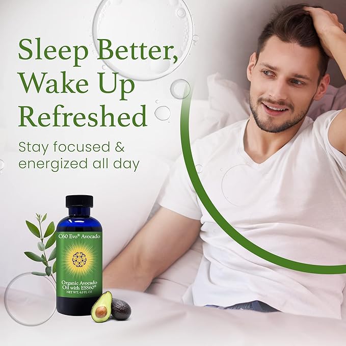 Organic Avocado Oil 100% Pure ESS60 (.6 mg/mL) Supports Joint Health Flexibility Energy Immunity Sleep (4 oz)