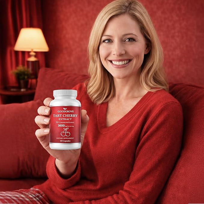 Good Grove Tart Cherry Extract Capsules Tart Cherry Extract 3600 mg 10:1 Vegan Non-GMO Dietary Supplement 60 Capsules