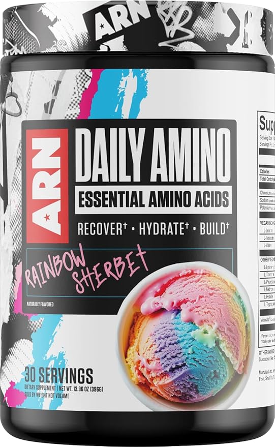 Arms Race Nutrition | ARN | Daily Amino Essential Amino Acids (30 Servings Rainbow Sherbet)
