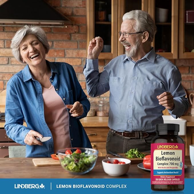 Lindberg Lemon Bioflavonoid Complex | 700mg | 250 Capsules | Supplement with Rutin and Hesperidin | Non-GMO Gluten Free