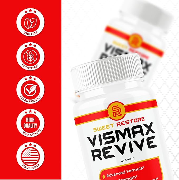 (5 Pack) Vismax Revive Capsules Vis Max Premium Eye &amp Vision Vitamin Supplement Pills - Natural Advanced Formula for Eyesight Visual Sight - Overall Wellness Support - Made in USA (300 Capsules)