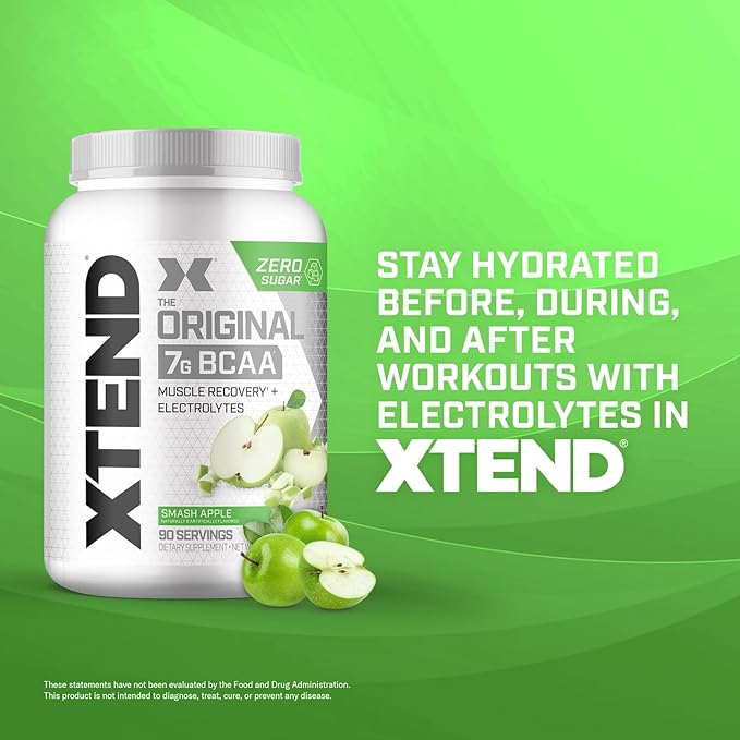 Scivation Xtend XTEND Original BCAA Powder 7g BCAA and 2.5g L-Glutamine Sugar Free Post Workout Muscle Recovery Drink with Amino Acids for Men &amp Women 90 Servings