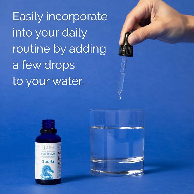 Oriel Liquid Magnesium Drops for Sports Rapid Absorption Free Ion Magnesium Minerals and 78 Trace Elements Supports Normal Electrolyte Balance Performance Endurance Recovery 30ml 30-Day Supply