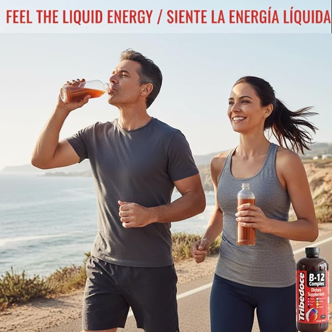 B-12 Complex Liquid Dietary Supplement - High Potency Vitamin B Complex with Thiamine Riboflavin Niacin Pantothenic Acid Pyridoxine Biotin and Cobalamin Non-GMO Gluten Free 16 fl oz