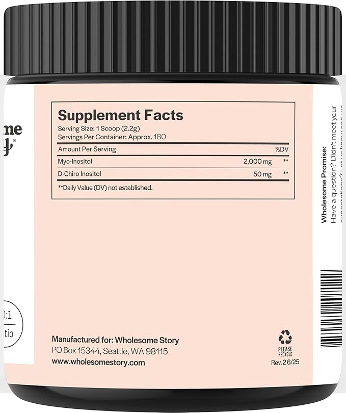 Myo-Inositol &amp D-Chiro Inositol Supplement Powder for Women | Hormonal Balance &amp Healthy Ovarian Function Support | Vitamin B8 | Great Alternative to Capsules | 40:1 Ratio | 180 Servings