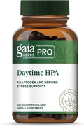 GAIA HERBS PRO Daytime HPA - Adaptogen Support Supplement - Nervous System Support Supplement with Olive Oil &amp Rhodiola* - Vegan Gluten-Free Soy-Free - 60 Liquid Phyto-Caps (30 Servings)