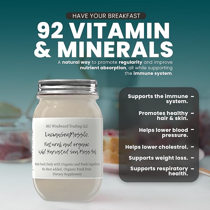 Collagen Infused Organic Certified Wild Harvested Irish Sea Moss Gel | Immune and Digestive Support | Vitamin Mineral Antioxidant Supplements | Skin and Hair Excellence (16oz. Collagen)