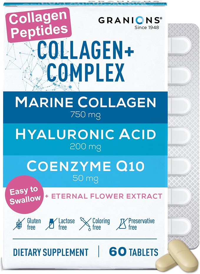 Granions Biotin Keratin Collagen Complex Collagen Complex CoQ10 and Marine Collagen Lemon Powder Bundle