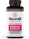 NeuroQ Memory &amp Focus Extra Strength - Boosts Cognitive Performance &amp Brain Function - Supports Neuroprotection &amp Concentration - Huperzine A Gotu Kola Ginkgo Coffee Fruit &amp Propoli