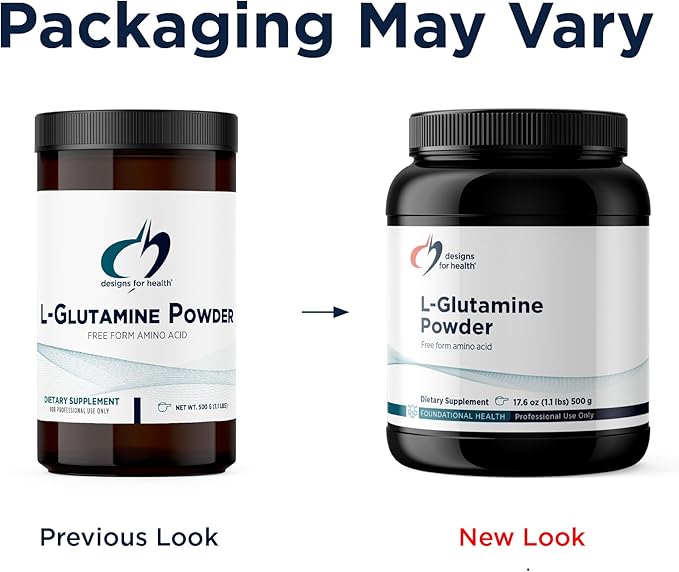 Designs for Health L Glutamine Powder - 3000mg Amino Acids Supplement to Support Muscle Recovery Digestive Immune + Gut Health - Non-GMO + Gluten Free Easy Drink Mix (166 Servings / 500g)