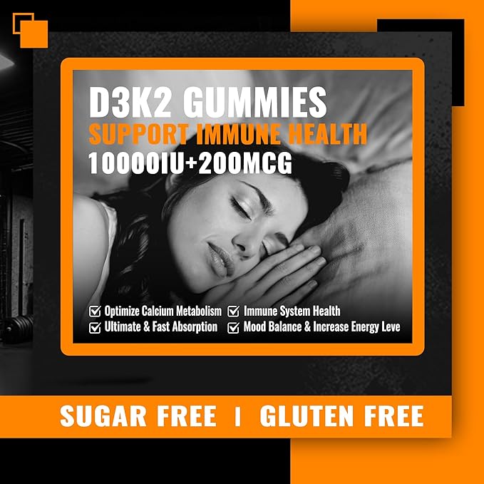 Nutravita Sugar-Free Vitamin D3 K2 Chews with Calcium + K2 (MK-7) Magnesium Citrate Vitamin C Extra Strength - Ultimate Absorption for Bone Muscle Teeth Immune Vegan - 60 Count-Orange Flavor