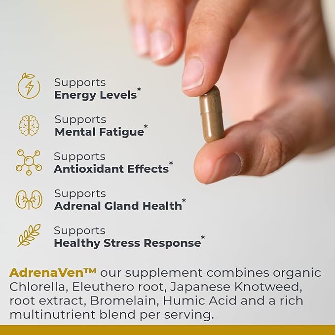 Premier Research Labs 30 Servings-AdrenaVen - Adrenal Health Supplement Supports Adrenal Gland Health and Stress Response - Organic Adrenal Health - 60 Plant-Source Capsules (Pack of 2)