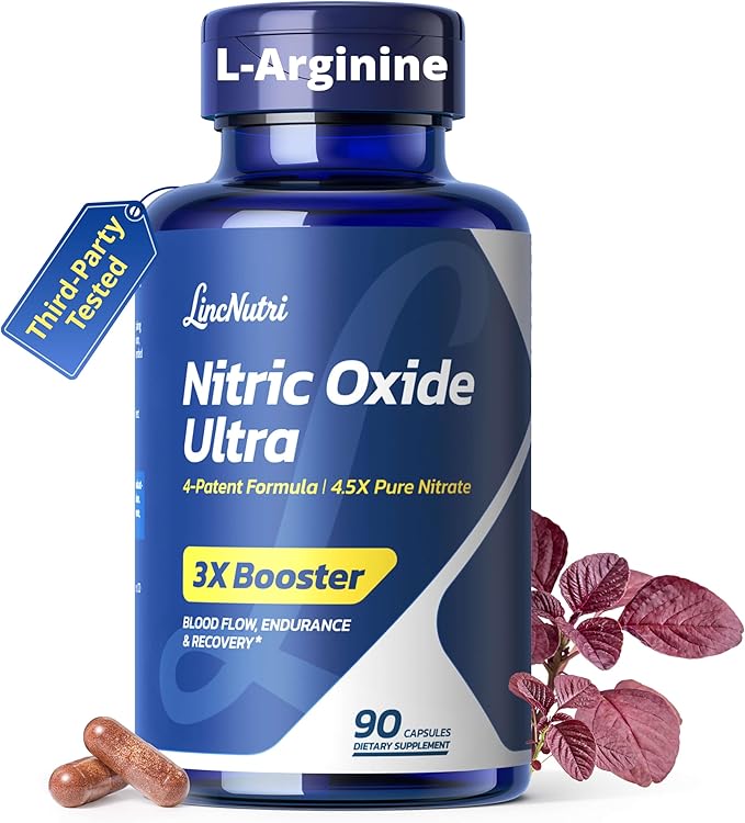 Nitric Oxide Supplements for Men l Arginine Supplements 1550mg L-Citrulline -L-Arginine Supports Heart Health &amp Blood Flow &amp Circulation  Nitric Oxide Booster 90 Capsules.