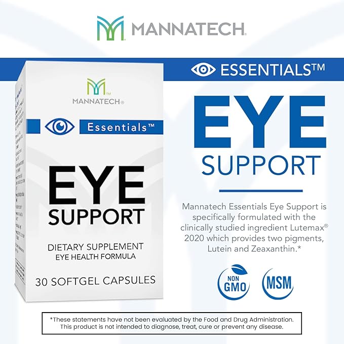 Mannatech Eye Care Supplement Supports General Eye Health Sight Care Supplement w/Lutein &amp Zeaxanthin. Eye Support 30 Softgels.
