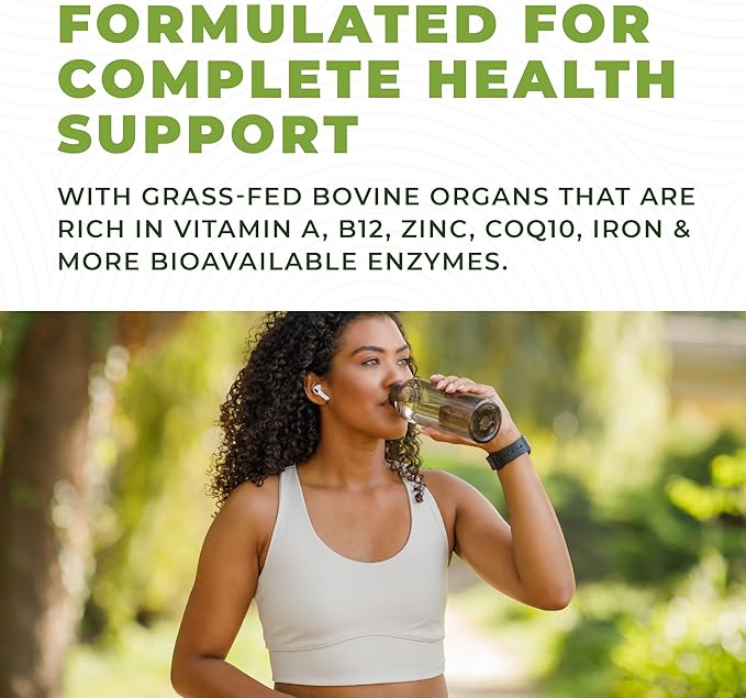 Beef Organ Supplement Grass Fed - 7 Beef Organs Complex from New Zealand - Liver Heart Pancreas Kidney Lung Spleen Bone Marrow - Non-GMO No Fillers Hormone &amp Antibiotic Free - Carnivore Diet - 3