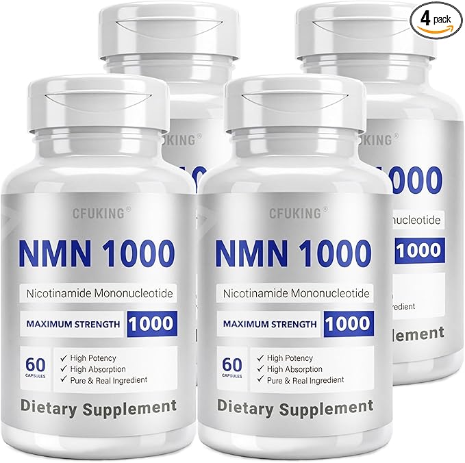 NMN 1000mg Per Serving Maximum Strength - 99% Pure NMN (Nicotinamide Mononucleotide) for NAD Cell Immune Energy Anti-Aging &amp Longevity Stabilized NMN Supplements 1000mg - 240 Veggie Capsules