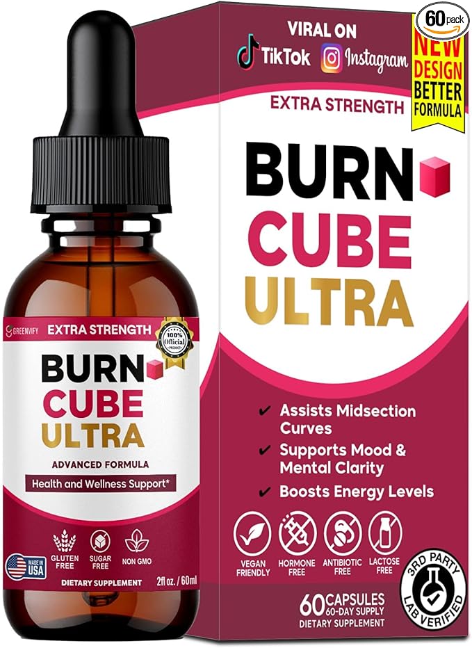 Burn Cube Ultra Extra Strength Advanced Formula Health and Wellness Support 60 Servings 2 fl oz Liquid Drops (1)
