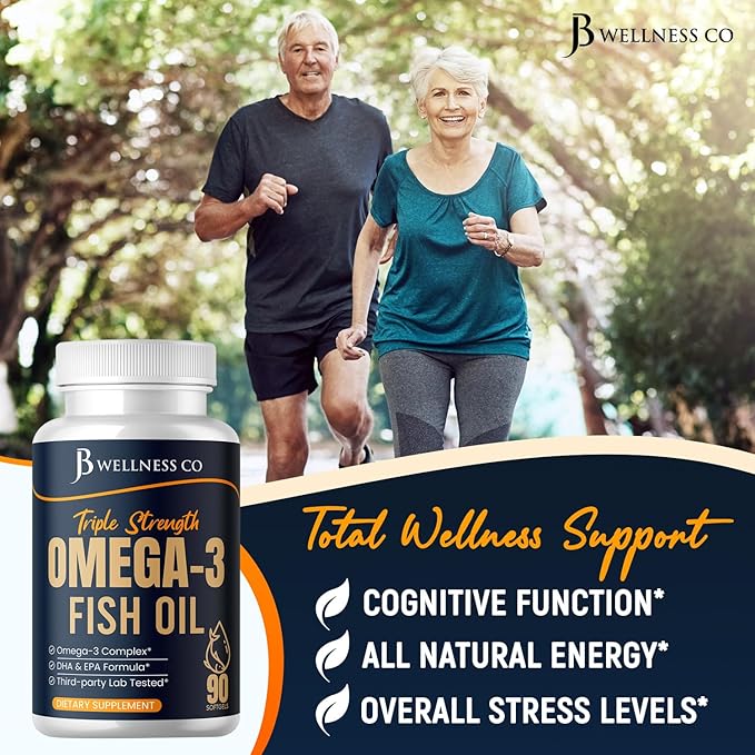Triple Strength Omega 3 Fish Oil 3750 mg - EPA &amp DHA - Over 3000mg Omega-3 Fatty Acids - 1350mg EPA + 900mg DHA - Best Essential Fatty Acids Burpless Fish Oil - 180 Count