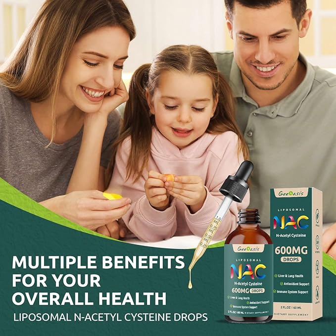 Liposomal Liquid NAC &amp Calcium Citrate Drops N Acetyl Cysteine &amp Calcium Magnesium Zinc Supplement for Kids &amp Adults