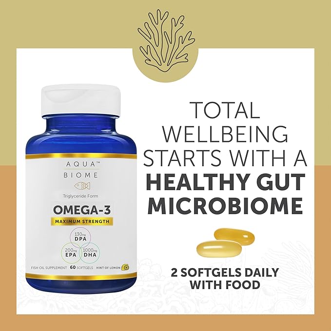 Enzymedica Aqua Biome Maximum Strength Omega 3 Fish Oil 60 Softgels
