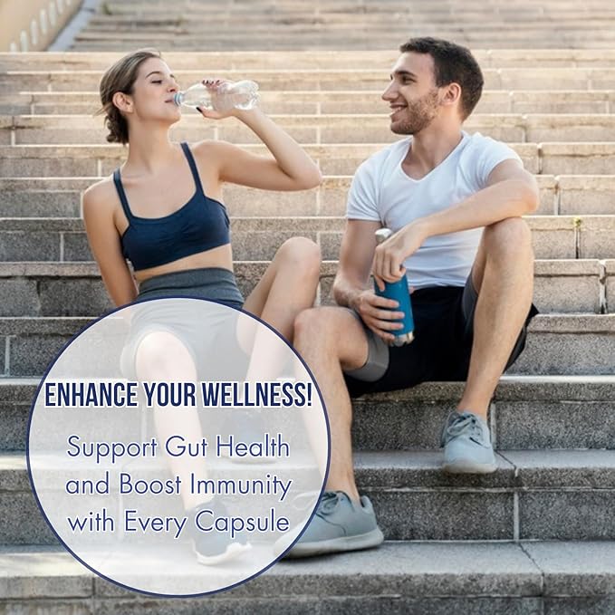 AzizBiotic - Probiotic Supplement for Gut Health - Supports Microflora Balance - Probiotic Formula with 7 Strains &amp BioShield Technology - 30 Capsules