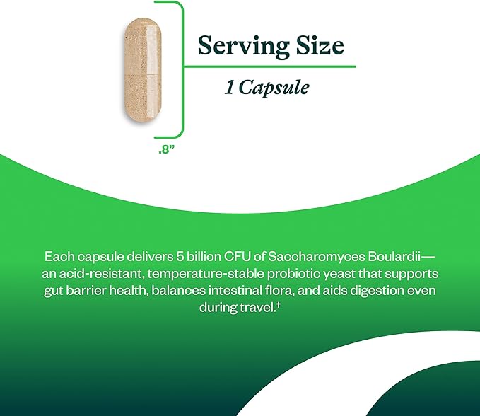 Seeking Health Saccharomyces Boulardii - Gentle Digestive Support for Healthy Bowel Movements* - Supports a Good GI Tract Environment &amp Microbiome While Traveling* - Gluten &amp Dairy-Free - 60 C