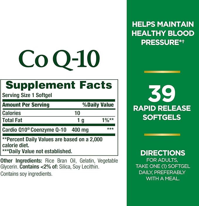 Nature's Bounty Co Q-10 400mg 39 Rapid Release Softgels (Pack of 2)
