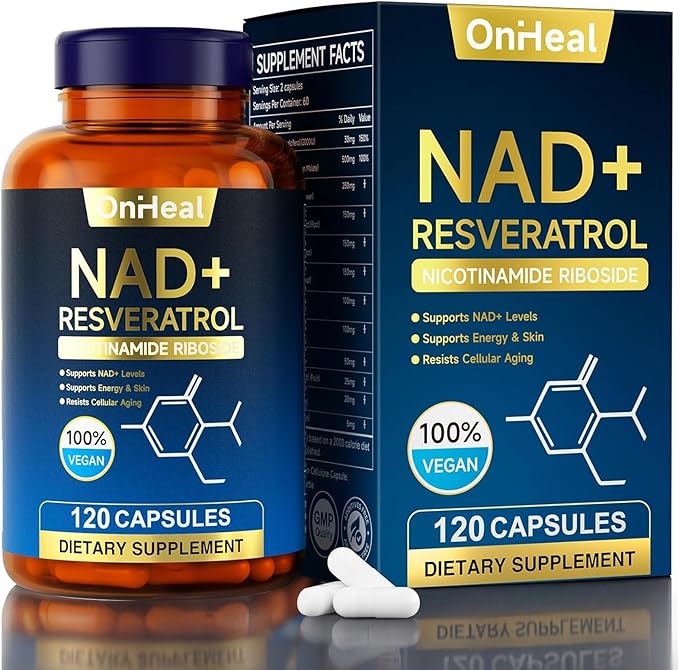 resveratrol Supplement for Energy &amp Skin - Anti-Aging Booster with resveratrol - Supports Cellular Health &amp Focus - 120 Capsules