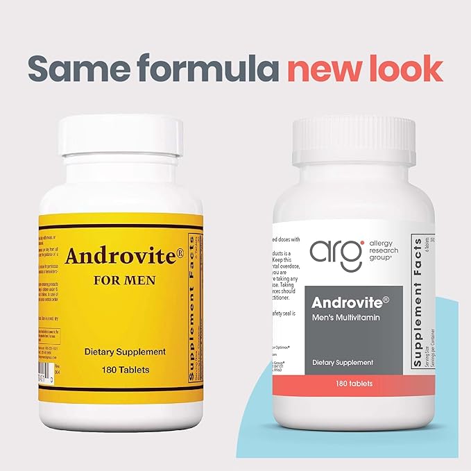 Optimox Androvite for Men - Magnesium Supplement for Men 500mg Multimineral and Multivitamin Supplement with Vitamin C Vitamin D3 Calcium-Free - 180 Count