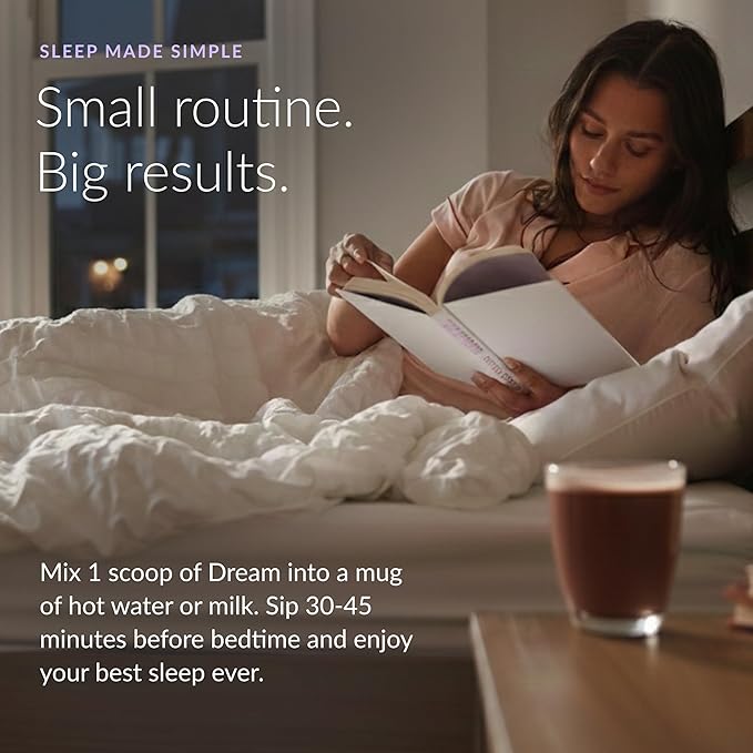 Beam Dream Sleep Powder – Sleep Aid for Adults with Melatonin Magnesium L-Theanine Reishi Mushroom &amp Apigenin Sleep Supplement Sleepy Cocoa Bedtime Drink Mix Starter Set 10 Servings &amp Fr