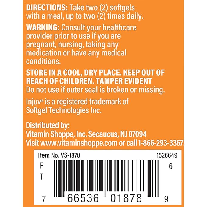 The Vitamin Shoppe Injuv® Hyaluronic Acid 140MG (Rooster Comb (60 Softgels)