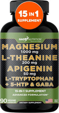 Gade Nutrition Magnesium Glycinate &amp Magneisum Supplements with Apigenin L Theanine 200 mg 5 HTP GABA Calm Brain Booster Supplement Sleep Aid Ashwagandha L Tryptophan Chamomile