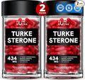 Organic Turkesterone Supplement for Men - Muscle Recovery &amp Growth with Organic Fadogia Agrestis Pterostilbene Ajuga Turkestanica | Complexed Turkesterone Powder | 240 Servings - 2 Packs