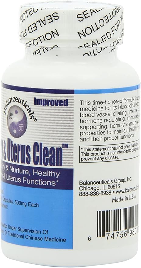 Ovary &amp Uterus Clean 500 mg Dietary Supplement Capsules 60-Count Bottle (Pack of 2)