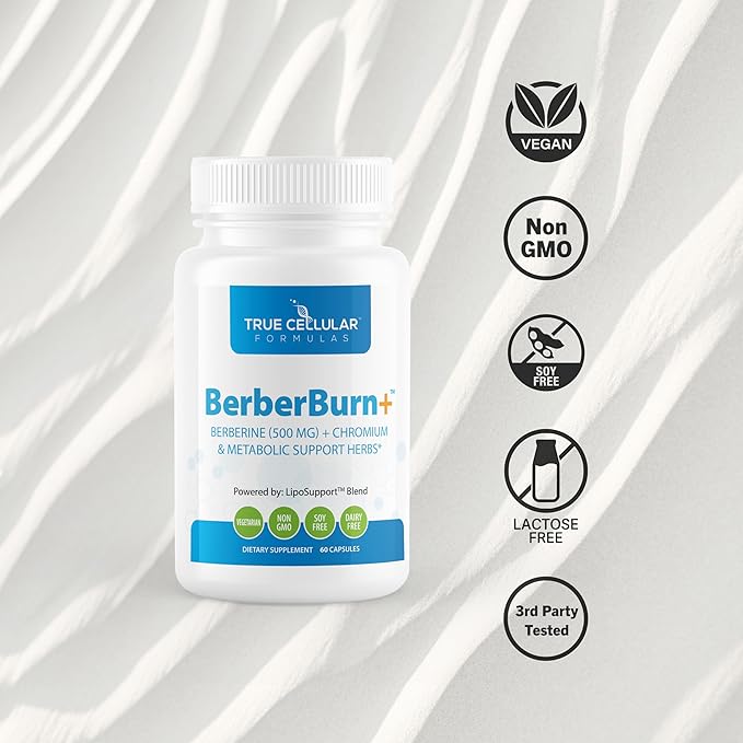 BerberBurn+: Berberine Supplement Magnesium &amp Chromium Capsules for Daily Wellness &amp Energy Boost Vitality and Maintain Balance Essential Nutrients for Health 60 Count