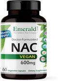 EMERALD LABS NAC 600mg - N-Acetyl-L-Cysteine - Vegan Amino Acid Supplement That Supports Detoxification - 60 Vegetable Capsules (60-Day Supply)