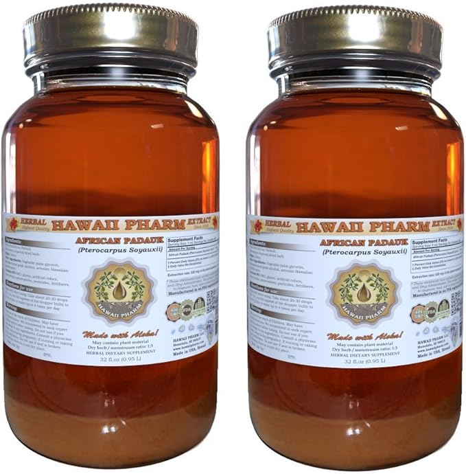 African Padauk Liquid Extract African Padauk (Pterocarpus Soyauxii) Dried Bark Tincture Supplement 2x32 oz Unfiltered