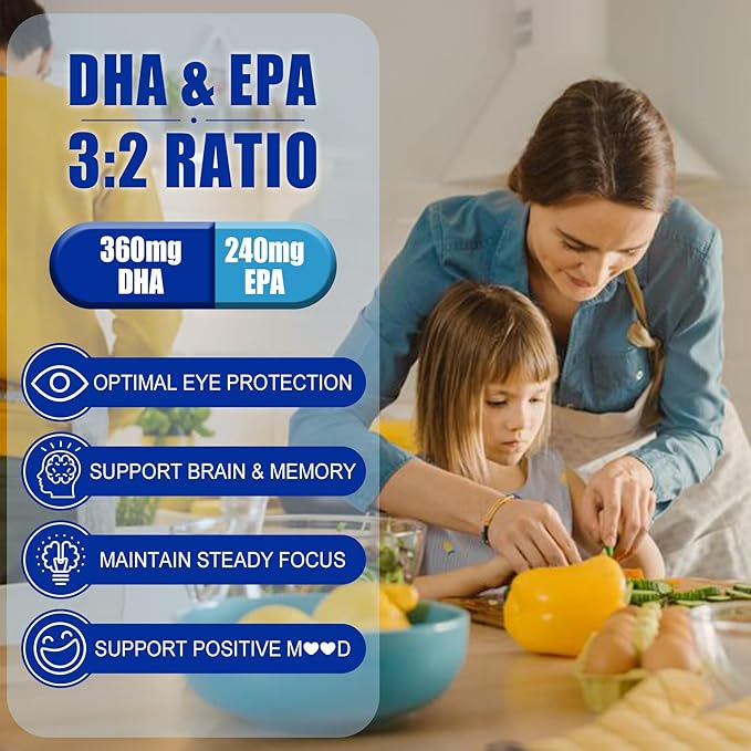 Cod Liver Oil 1000mg Gummies for Adults &amp Kids with Vitamin A &amp D3 - Omega 3 Fish Oil Supplement - DHA 360mg &amp EPA 240mg for Brain Bone Eye &amp Immune Health Sugar Free 120 Count