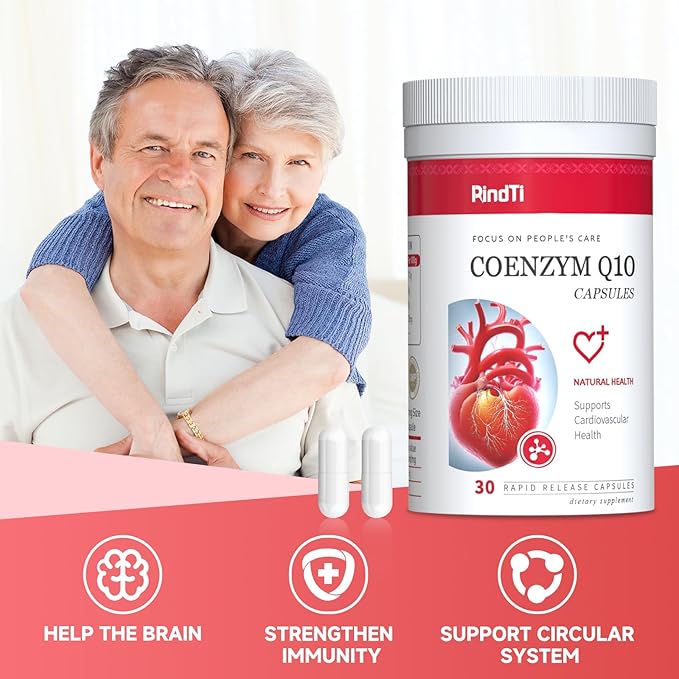 Coq10 150mg Heart Health Supplements with Vitamin E Energy Production Powerful Antioxidant 30 Capsules