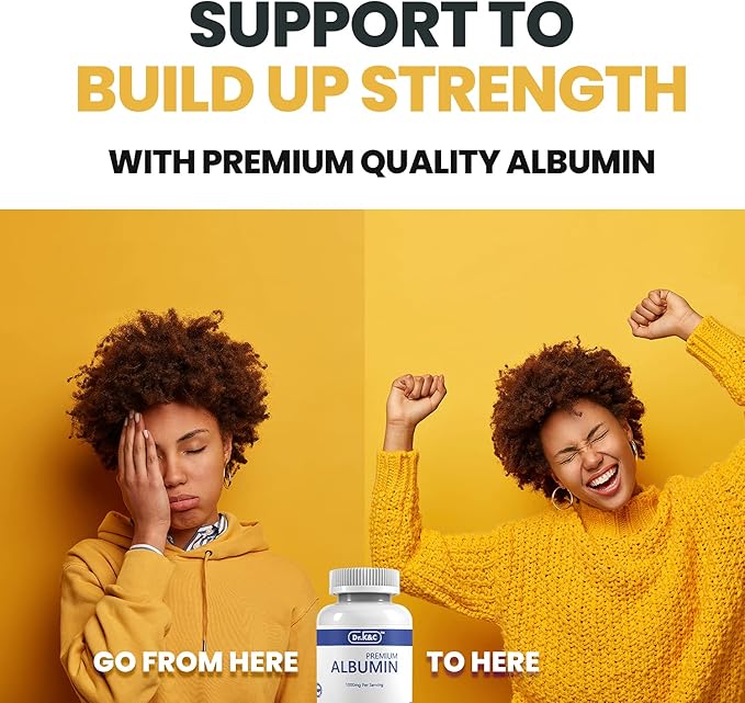 Dr.K&ampC Premium Albumin Protein Supplement – Extra Strength 1000 mg 360 Tablets Healthy Kidney Liver Promote General Wellness Energy Support Life Balance 3pk