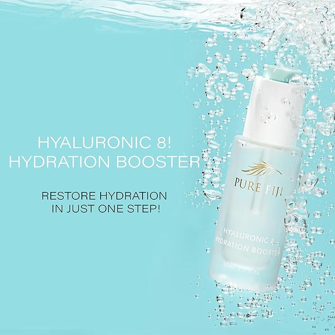 Pure Fiji Hyaluronic Acid Booster for Face Moisturizer Hyaluronic Acid Serum and Collagen Face Serum Help Moisturization and Smooth Fine Lines and Wrinkles (1 Fl.oz /30ml)