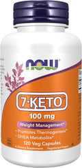 NOW Supplements 7-Keto (DHEA Acetate-7-one) 100 mg Weight Management* 120 Veg Capsules