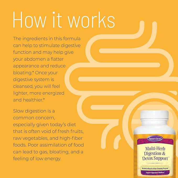 Nature's Secret Multi-Herb Digestion &amp Detox Support - 275 Tablets - 3 Pack