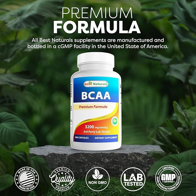 Best Naturals BCAA 3200 mg per Servings 400 Capsules (Pack of 2)